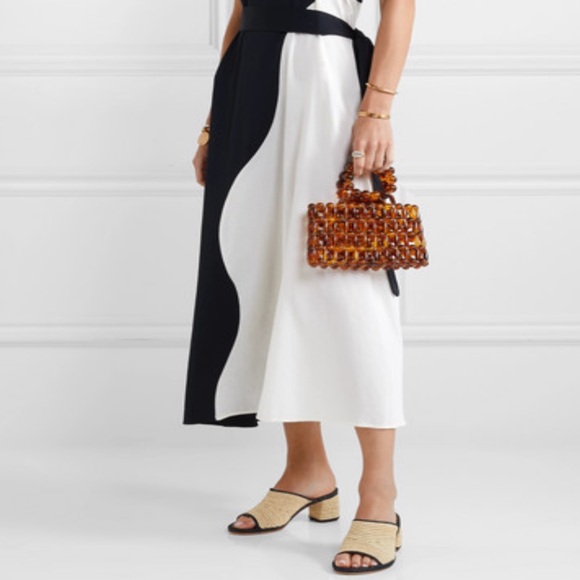 Carrie Forbes Rama Two Tone Woven Raffia Mules Block Heel Sandals EU 39 US 9 - Picture 10 of 10